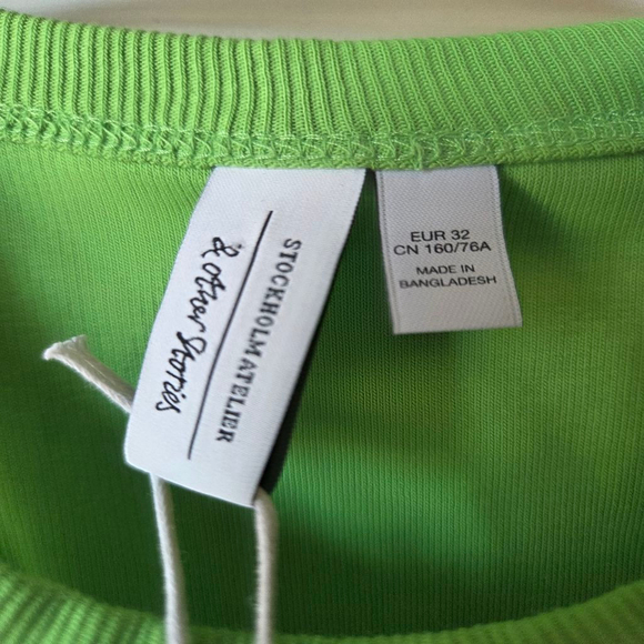 Women's & Other Stories Green Ribbed Tank Top Size xs/xxs - Picture 2 of 7